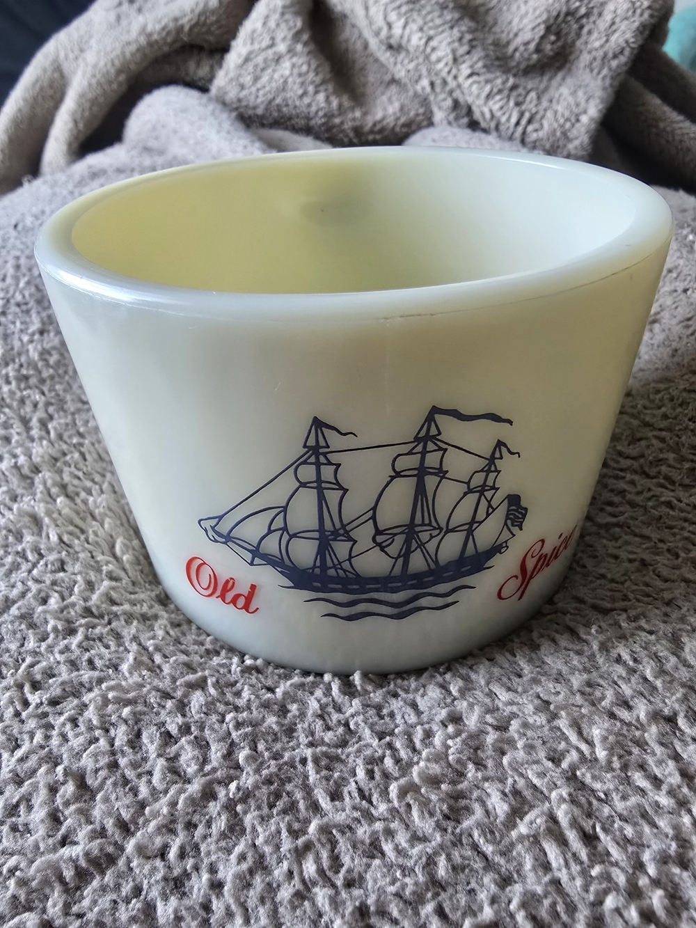 Vintage Milk Glass Old Spice Shaving Mug By Shulton EUC